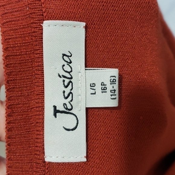 JESSICA Knit Pointelle Burnt Orange Sweater Vest - Picture 6 of 7